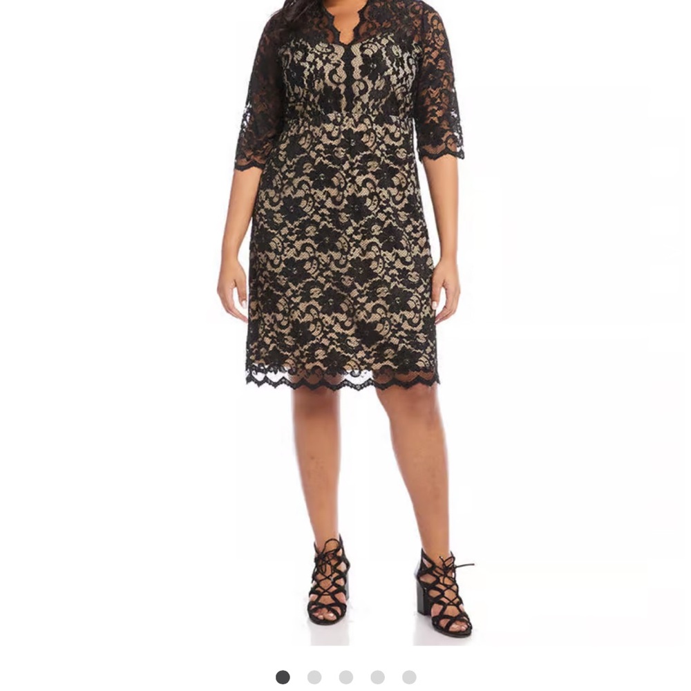 Karen Kane Scalloped Lace Stretch Dress - 1X